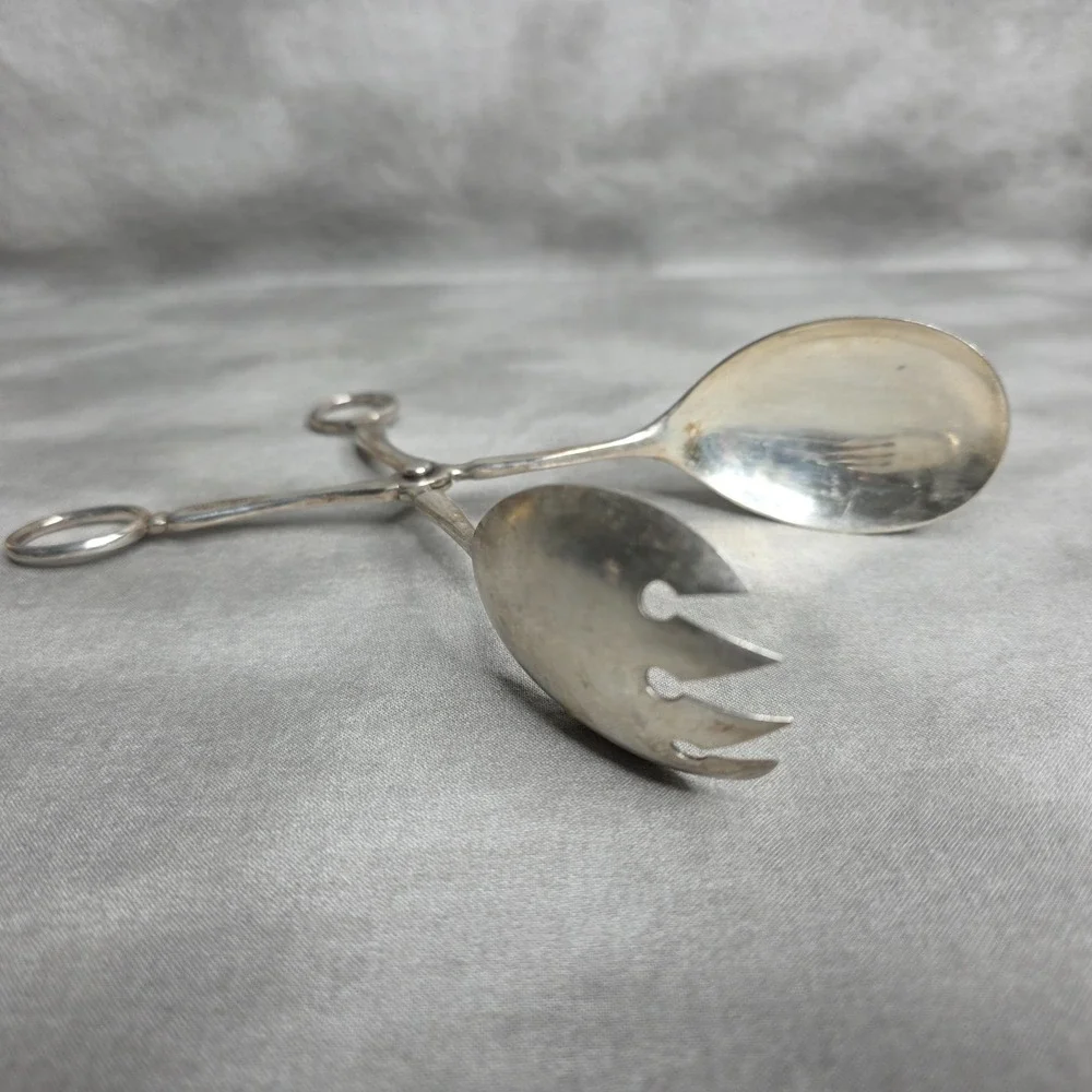 S&B EPNS Sheffield Made In England Silverplate Vintage‎ Salad Tongs